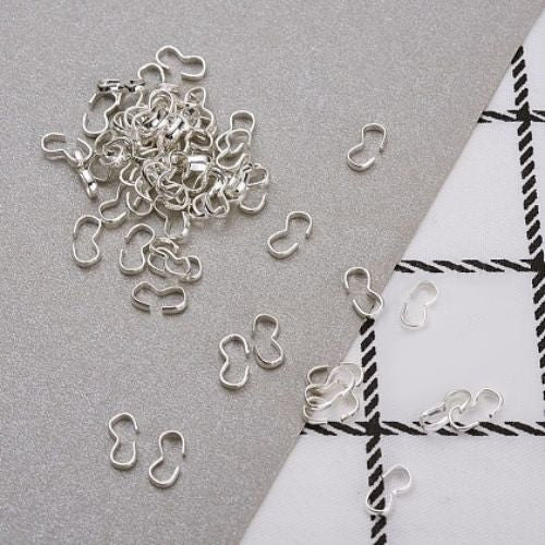 Quick Links, W-Shaped, End Connectors, Silver Plated, Iron, 13mm - BEADED CREATIONS