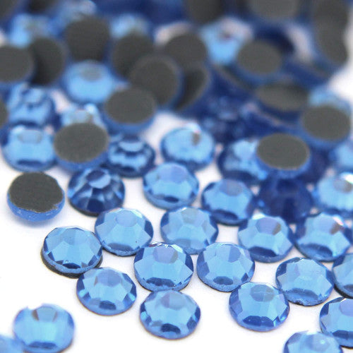 Rhinestones, Hot Fix, Iron On, Light Sapphire, SS10 - BEADED CREATIONS