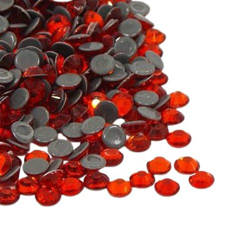 Rhinestones, Hot Fix, Iron On, Light Siam, DMC Rhinestones, SS10 - BEADED CREATIONS