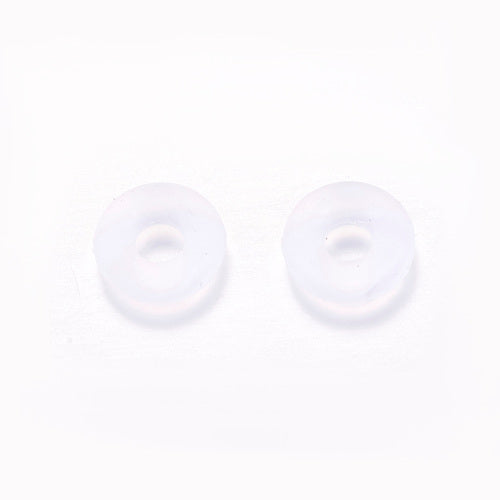 Rubber O-Rings, Fits European Large Hole Charm Beads, Clear, 6mm - BEADED CREATIONS