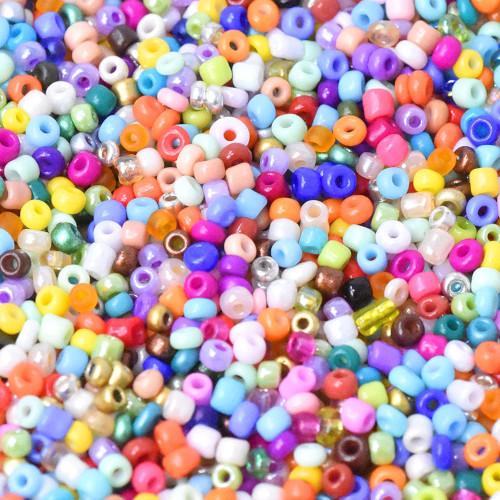 Seed Beads, Glass, Bright, Mixed Colors, #6, Round, 4mm - BEADED CREATIONS