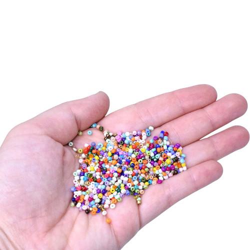 Seed Beads, Glass, Bright, Mixed Colors, #6, Round, 4mm - BEADED CREATIONS