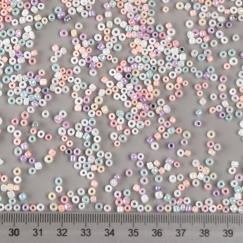 Seed Beads, Glass, Ceylon, Mixed Colors, #8, Round, 3mm - BEADED CREATIONS