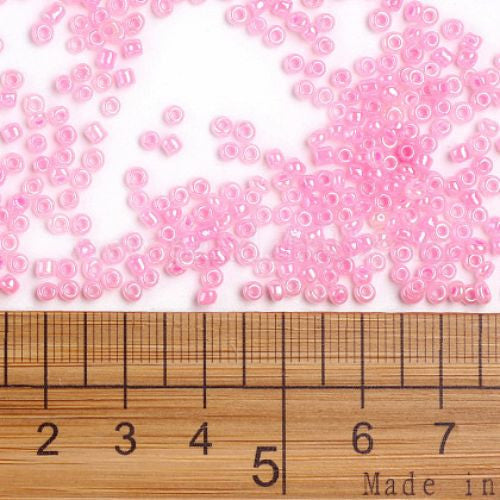 Seed Beads, Glass, Ceylon, Pink, #11, Round, 2mm - BEADED CREATIONS