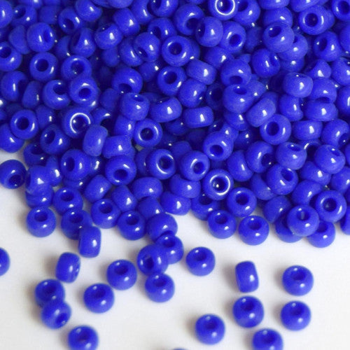 Seed Beads, Glass, Opaque, Blue, #12, Round, 2mm - BEADED CREATIONS