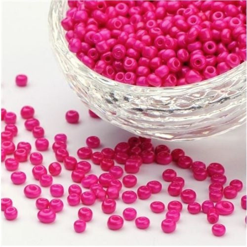 Seed Beads, Glass, Opaque, Camellia, #8, Round, 3mm - BEADED CREATIONS