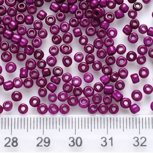Seed Beads, Glass, Opaque, Medium Violet Red, Luster, #8, Round, 3mm - BEADED CREATIONS
