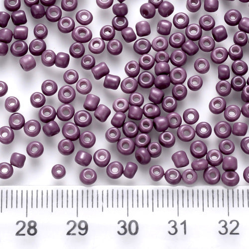 Seed Beads, Glass, Opaque, Purple, Luster, #8, Round, 3mm - BEADED CREATIONS