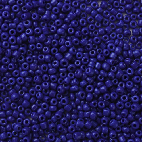 Seed Beads, Glass, Opaque, Royal Blue, #8, Round, 3mm - BEADED CREATIONS