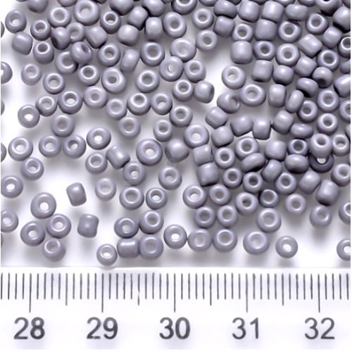 Seed Beads, Glass, Opaque, Steel Blue, Luster, #8, Round, 3mm - BEADED CREATIONS