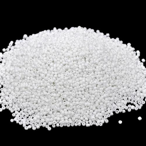 Seed Beads, Glass, Opaque, White, #8, Round, 3mm - BEADED CREATIONS