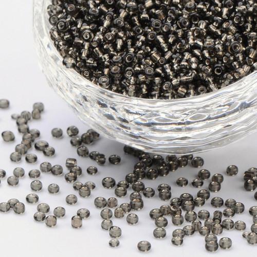 Seed Beads, Glass, Silver Lined, Black, #11, Round, 2mm - BEADED CREATIONS
