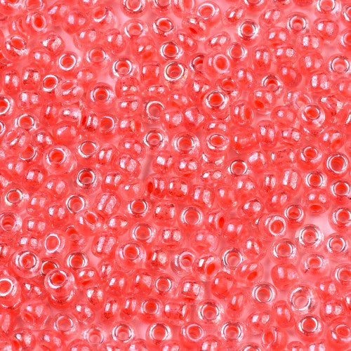 Seed Beads, Glass, Transparent, Inside Color, Pale Violet, Luster, #8, Round, 3mm - BEADED CREATIONS