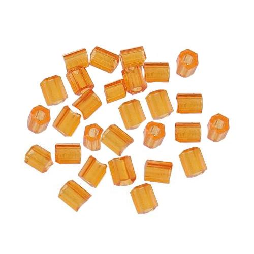 Seed Beads, Glass, Transparent, Rainbow, Orange, #11, Cylinder, 1.5mm - BEADED CREATIONS
