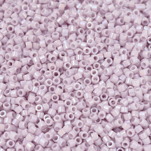 Seed Beads, MIYUKI Delica®, Cylinder, Japanese Seed Beads, 11/0, (DB1504), Opaque Pale Rose AB - BEADED CREATIONS