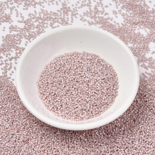 Seed Beads, MIYUKI Delica®, Cylinder, Japanese Seed Beads, 11/0, (DB1505), Opaque Pink Champagne AB - BEADED CREATIONS