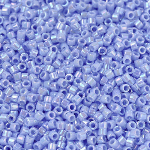 Seed Beads, MIYUKI Delica®, Cylinder, Japanese Seed Beads, 11/0, (DB1577), Opaque Agate Blue AB - BEADED CREATIONS