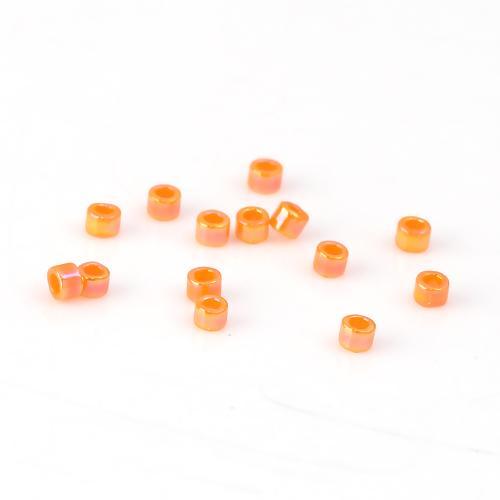 Seed Beads, MIYUKI Delica®, Cylinder, Japanese Seed Beads, 11/0, (DB1573), Opaque Mandarin AB - BEADED CREATIONS