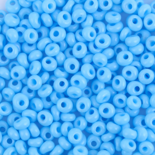 Seed Beads, TOHO, Short Magatama, Glass, Opaque, Light Blue, 3.5x3.5mm - BEADED CREATIONS