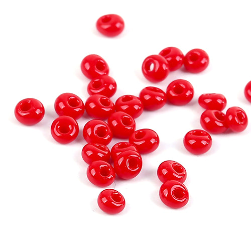 Seed Beads, TOHO, Short Magatama, Glass, Opaque, Red, 3.5x3.5mm - BEADED CREATIONS