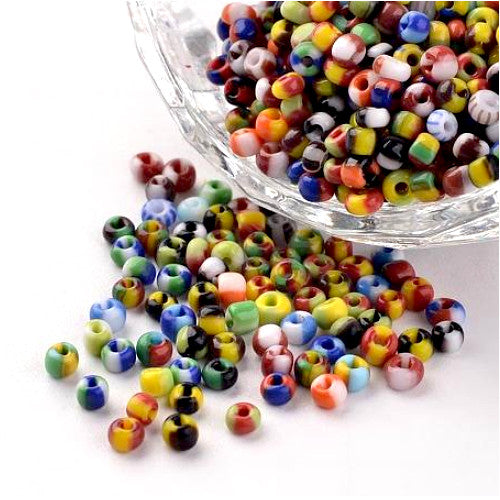 Seed Beads, Two-Tone, Seep Glass Beads, Round, Opaque, Mixed, #8, 3mm - BEADED CREATIONS