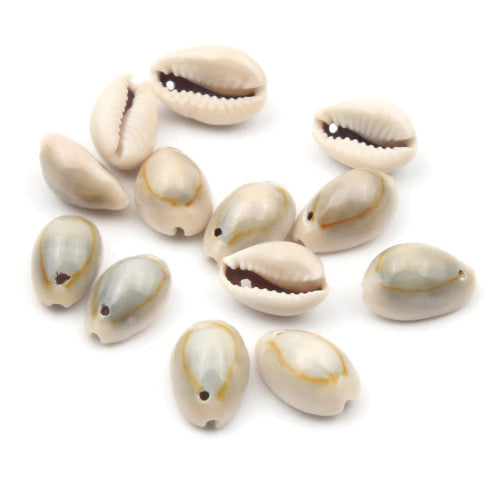 Shell Beads, Natural, Cowrie Shell Beads, Single-Drilled, 16-18mm - BEADED CREATIONS