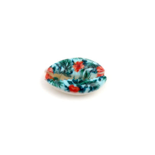Shell Beads, Natural, Cowrie, Conch Shell, Blue, Green, Red, Flowers, Leaves, 25mm - BEADED CREATIONS