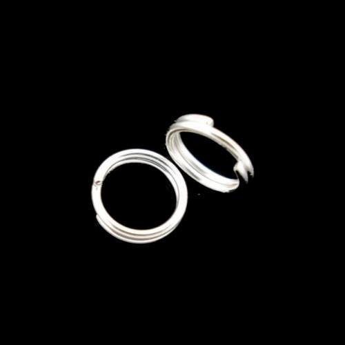 Split Rings, Round, Silver Plated, 10mm, With 8.6mm Inside Diameter, Alloy - BEADED CREATIONS