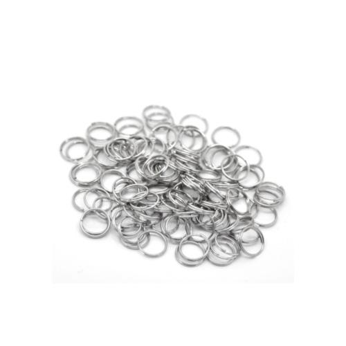 Split Rings, Round, Silver Tone, 10mm, Round, With 8.6mm, Inside Diameter, Iron - BEADED CREATIONS
