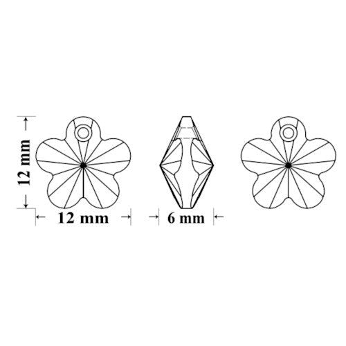 Swarovski Crystal Pendants, Flower Pendant, Light Siam, 12mm, #6744 - BEADED CREATIONS