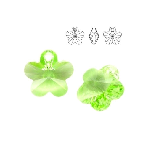 Swarovski Crystal Pendants, Flower Pendant, Peridot, 12mm, #6744 - BEADED CREATIONS