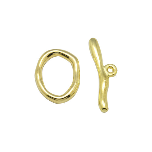 Toggle Clasps, Alloy, Gold Plated, Oval, 21mm - BEADED CREATIONS