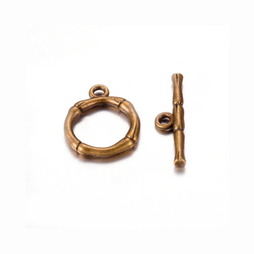 Toggle Clasps, Round, Antique Bronze, Single-Strand, 20mm - BEADED CREATIONS