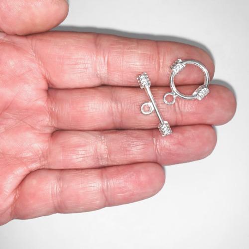 Toggle Clasps, Round, Cuff Design, Single-Strand, Silver Plated, Alloy, 20mm - BEADED CREATIONS