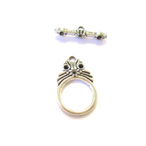 Toggle Clasps, Round, Ornate, Antique Silver, Alloy, 24mm - BEADED CREATIONS