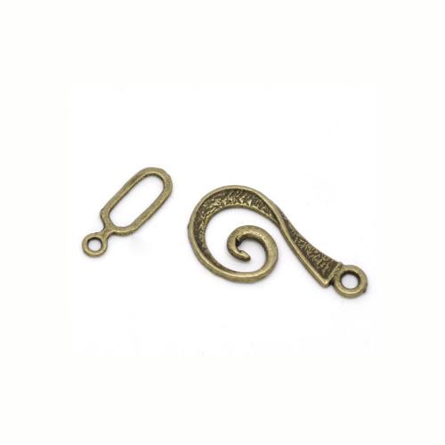 Toggle Clasps, Textured, Swirl, Antique Bronze, Alloy, 26mm - BEADED CREATIONS