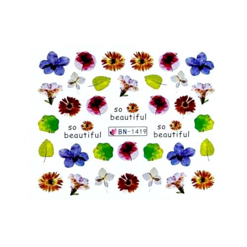 Water Transfer Slider Nail Art Flowers - BN1419