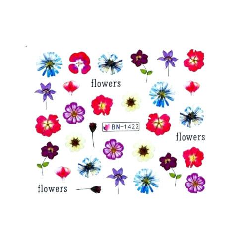 Water Transfer Slider Nail Art Flowers - BN1422