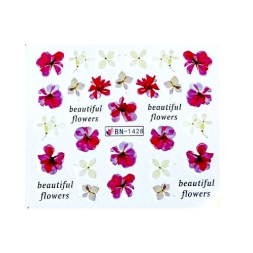 Water Transfer Slider Nail Art Flowers - BN1428