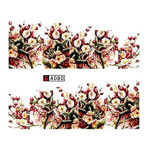Water Transfer, Nail Art, Multicolored, Flowers, Decals – A080 - BEADED CREATIONS