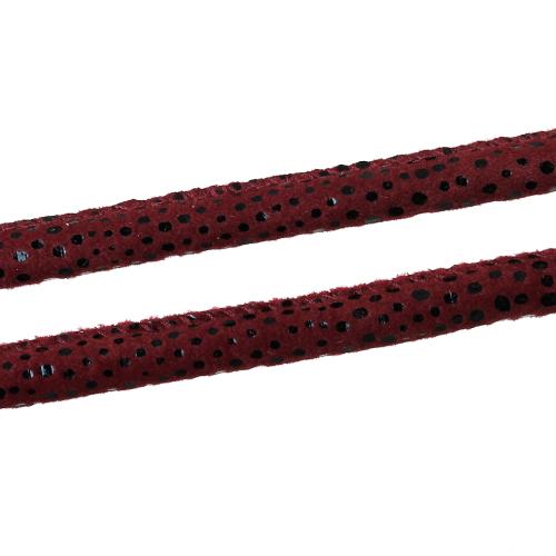 Fabric Cord, Embellished, Round, Wine Red, 6mm - BEADED CREATIONS
