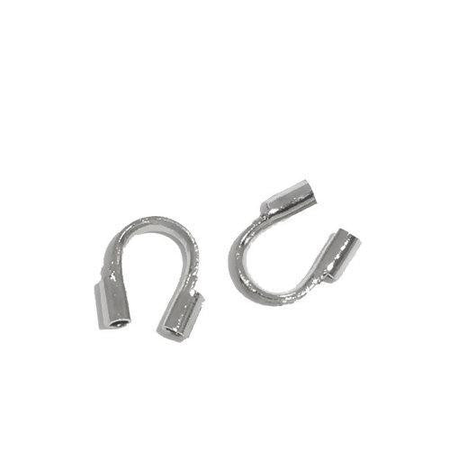 Wire Protectors, Cable Thimble, Brass, Silver, 5mm - BEADED CREATIONS