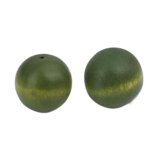 Wood Beads, Round, Dyed, Olive Green, 30mm - BEADED CREATIONS