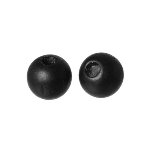 Wood Beads, Round, Painted, Black, 10mm - BEADED CREATIONS