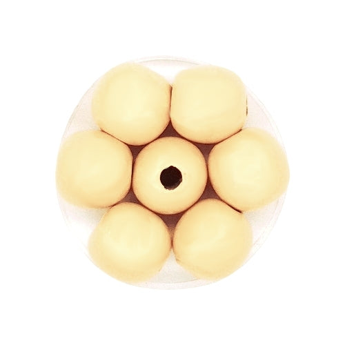 Wood Beads, Round, Painted, Blond, 14mm - BEADED CREATIONS