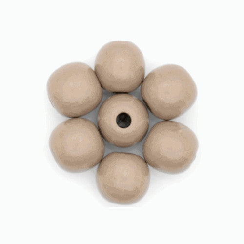 Wood Beads, Round, Painted, Stone Brown, 10mm - BEADED CREATIONS